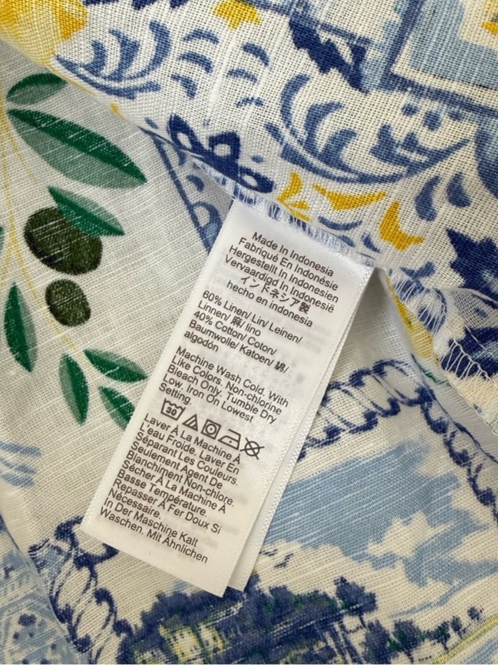 J. Crew Blue and White Printed Button-Up Shirt - Picture 3 of 4
